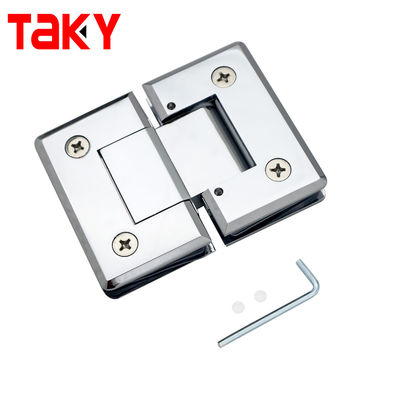 SS Shower Hinge 180 Degree Double Side for Interior Glass to Glass Shower Door Partitions