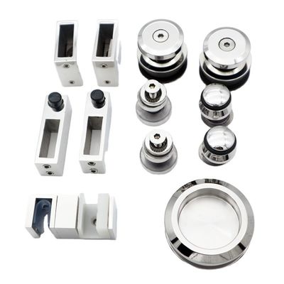 Silver Shower Sliding Door Fitting Set for Customized Bathroom Enclosure Hardware