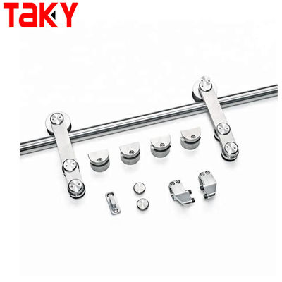 Frameless Glass Shower Room Rolling Barn Sliding Door Track Hardware Kit with Acrylic Tray