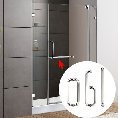 Door Window Handles 304 Stainless Steel Matt Black Color Square Tube Glass Door Handle