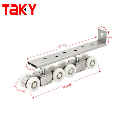 Wooden Door Sliding Wheel Roller Wardrobe Fitting System with Sliver and 8.5cm*11cm Size