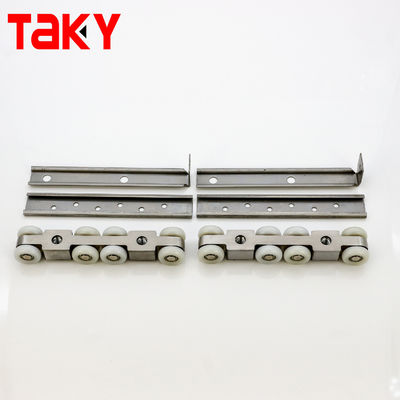 Wooden Door Sliding Wheel Roller Wardrobe Fitting System with Sliver and 8.5cm*11cm Size