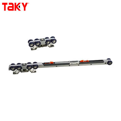 Iron Nylon Furniture Wardrobe Door Hanging Track Double Single Soft Closing 8 Wheel Sliding Door Pulley Damper Rollers