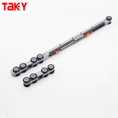 Iron Nylon Furniture Wardrobe Door Hanging Track Double Single Soft Closing 8 Wheel Sliding Door Pulley Damper Rollers