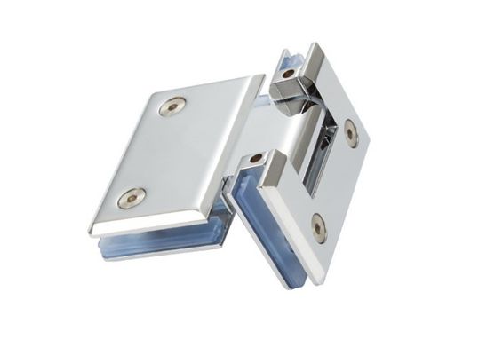 Chrome Finish Glass Hinges and Clamps for Heavy Duty Frameless Bathroom Partitions