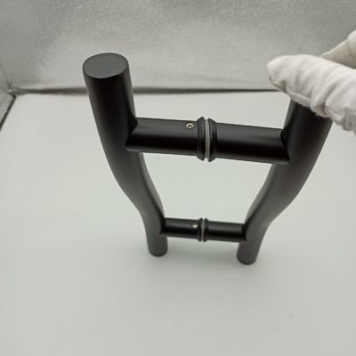 Door Window Handles 8 Inch Black Glass Door Handle in Chrome Finish 304 Stainless Steel