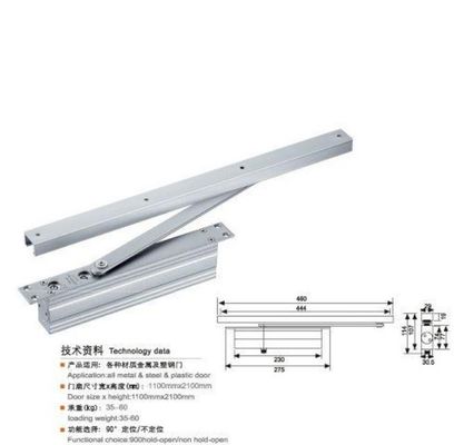 Modern Hotel Design 85KG Fire Rated Two Adjustable Speed Hydraulic Hidden Spring Wooden Concealed Door Closer