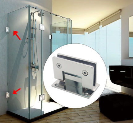 Stainless Steel Frameless Glass Hinge for 90 Degree Bathroom Shower in Hotel Setting