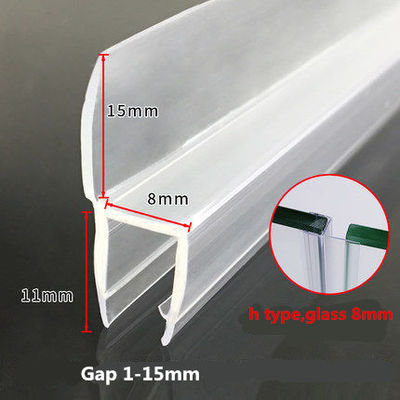 Sliding Glass Shower Door Seal with 180 Degree Transparent PVC and Long Lift Function