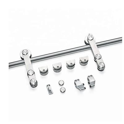 Modern Design Round Tray Sliding Barn Door Hardware Kit for Double Hanging Rail System