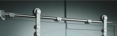 Modern Design Round Tray Sliding Barn Door Hardware Kit for Double Hanging Rail System