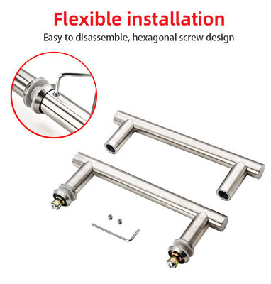 Stainless Steel H-Shaped Pull Handle for Bathroom Glass Doors in Office Buildings