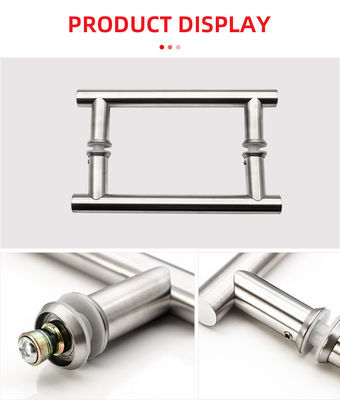 Stainless Steel H-Shaped Pull Handle for Bathroom Glass Doors in Office Buildings