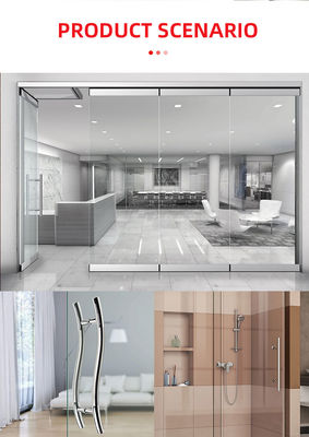 Stainless Steel H-Shaped Pull Handle for Bathroom Glass Doors in Office Buildings