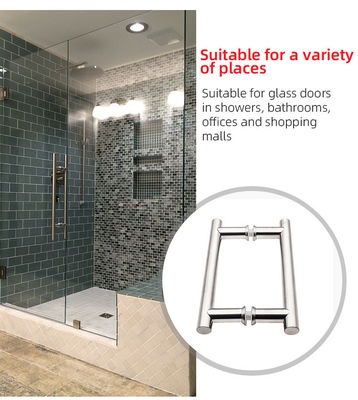 Stainless Steel H-Shaped Pull Handle for Bathroom Glass Doors in Office Buildings