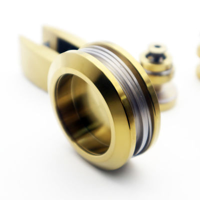 Highly Resistant American Style Satin Gold 70MM Wheel Exterior Automatic Sliding Door