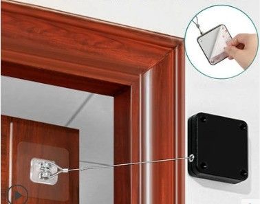 800G 1000G Black White ABS Multi-Function Punch-Free Door Closer with 44*44*1.6cm Size