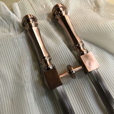 Door Window Handles for Luxurious Hotel Entrance Antique Copper Gate Pull Handles