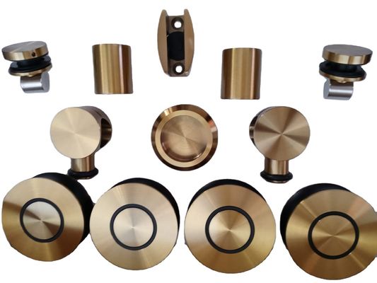 High Hardness and Durable Sliding Door Accessory for Single Glass Door in Polish Gold