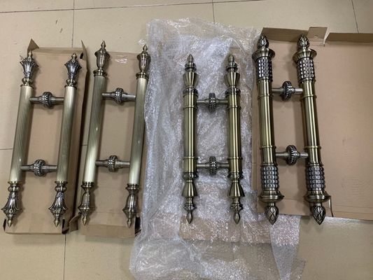 European Brass Door Handle 201 Tube and Zinc Allot Head American Gold Room Luxury