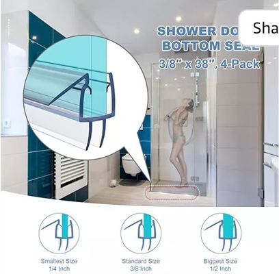 Long Lift Function PVC Plastic Shower Door Bottom Seal Strip for Modern Bathrooms