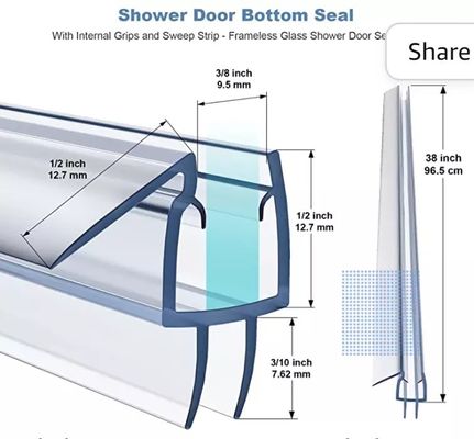 Long Lift Function PVC Plastic Shower Door Bottom Seal Strip for Modern Bathrooms