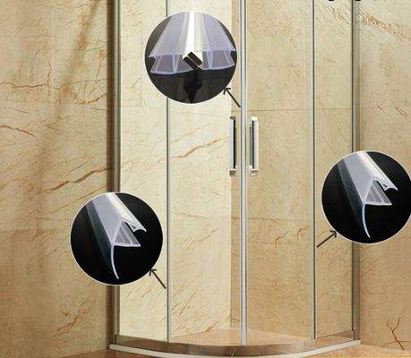 Transparent PVC Waterproof Seal Strips for Sliding Bathroom Glass Door 6-12mm Width