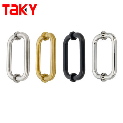 1.0mm Pipe Thickness Stainless Steel D Type Glass Door Pull Handle for Hotel Shower Room