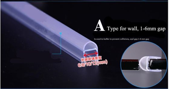 6-12mm Transparent Glass Shower Door Sweep Waterproof Strips with Long Lift Function