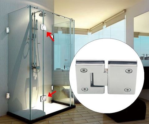 Modern Design 304 Stainless Steel Glass to Glass Hinge 180 Degree Bathroom Gate Clamp
