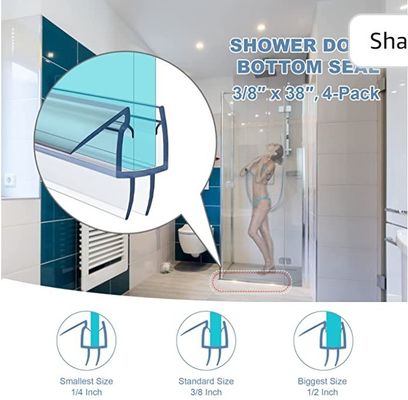 12mm Plastic Shower Door Fitting Environmental Co-extruded PVC Waterproof Seal Strip