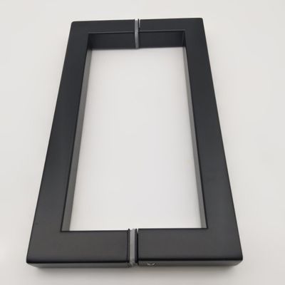 Hotel 8 inch Black Matte D type Stainless Steel 304 Glass Door Handle for Shower Room