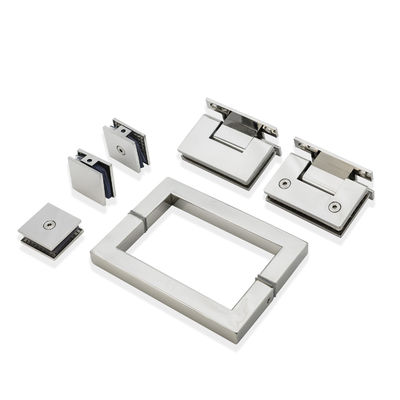Open Style Hinge Glass Door Square Handle Kit for Whole Set Stainless Steel Shower