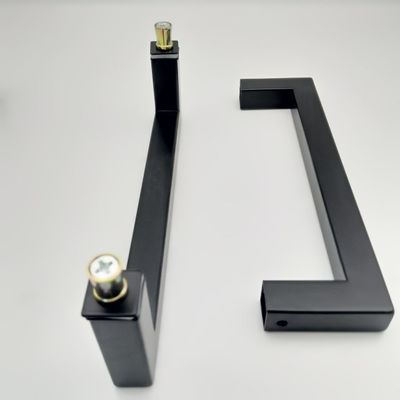 Hotel 8 inch Black Matte D type Stainless Steel 304 Glass Door Handle for Shower Room