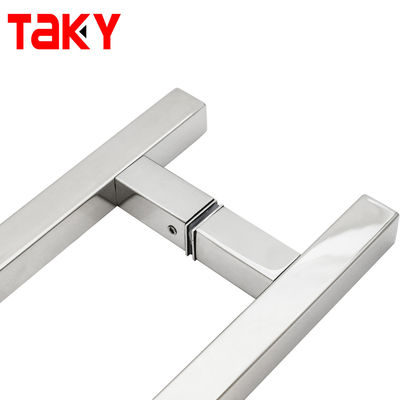 Villa Square Glass Door Handle Stainless Steel 304 Chrome Handle For Tempered Glass Door
