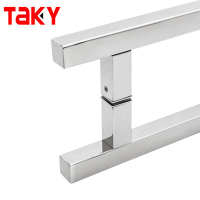 Villa Square Glass Door Handle Stainless Steel 304 Chrome Handle For Tempered Glass Door