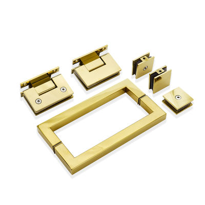 Modern Design Glass Hinge 90 degree Stainless Steel Shower Kit with Gold Hardware Fittings