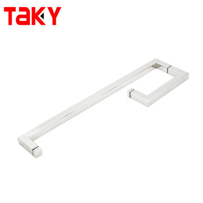 Polished Entrance Black Door Handle Pull for Building Bathroom Glass Door Installation