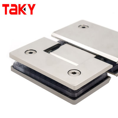 Frameless 180 Degree Brass Shower Glass Door Hinges Enclosure System in PSS Finish