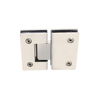 Frameless 180 Degree Brass Shower Glass Door Hinges Enclosure System in PSS Finish