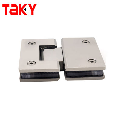 Frameless 180 Degree Brass Shower Glass Door Hinges Enclosure System in PSS Finish