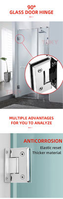 90 Degree Wall To Glass Shower Enclosure Screen Modern Design with Pivoted Door Hinges