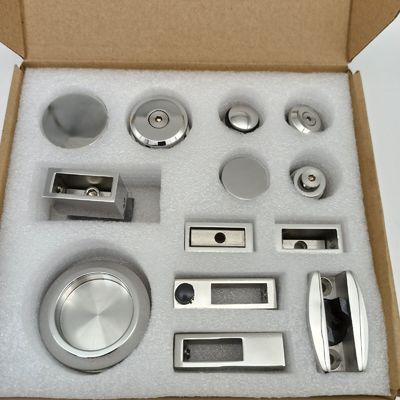 Sleek and Stylish Glass Door Hardware Kit for Modern Bathroom Sliding System