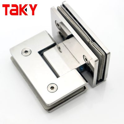 Square Glass to Glass Shower Room Glass Hinge with Polished Chrome Straight Edge Design