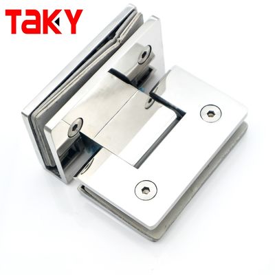 Square Glass to Glass Shower Room Glass Hinge with Polished Chrome Straight Edge Design