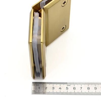 Secure Door Closure 8-12MM Glass Brushed Gold Shower Frameless Glass Door Pivot Hinge