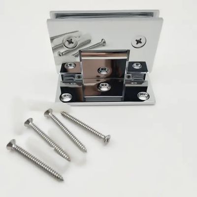 Solid Brass Off Set Bathroom Glass Door Clamp Shower Room Hinge for Fixed 10-12mm Glass