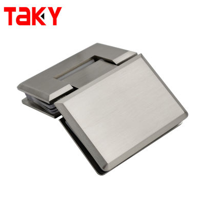 Brushed Nickel Glass Hinge 135 Degree Opening Angle Ideal for Glass Shower Enclosures