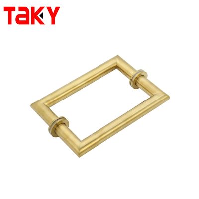 Polish Finish Long Main Entrance Door Handle with 203*203mm Rose Gold Pull Handle