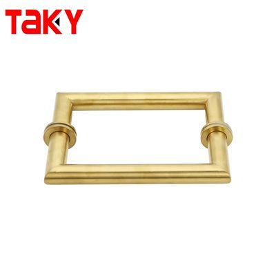 Polish Finish Long Main Entrance Door Handle with 203*203mm Rose Gold Pull Handle